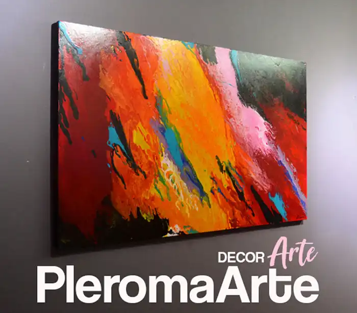 Podemos observar cuadros abstractos modernos em tonos cálidos, la galería de arte Pleroma Arte ha creado estas hermosas pinturas abstractas