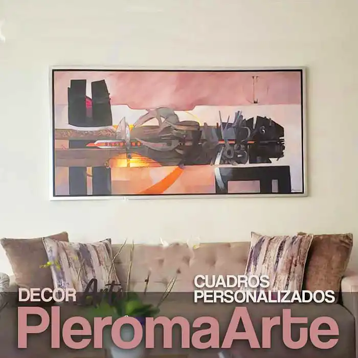 Apreciamos cuadros abstractos para sala en el ambiente de uno de los clientes de la galería de arte pleroma Arte, los cuadros abstractos para salas modernas decoran muy bien el espacio