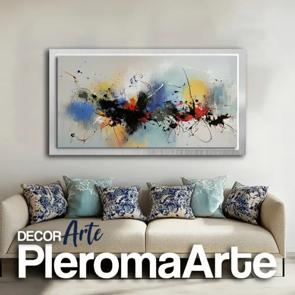 Cuadros grandes "Bailar con las Estrellas" con marco plateado - Pleroma Arte, modernidad y brillo en una sola pieza.