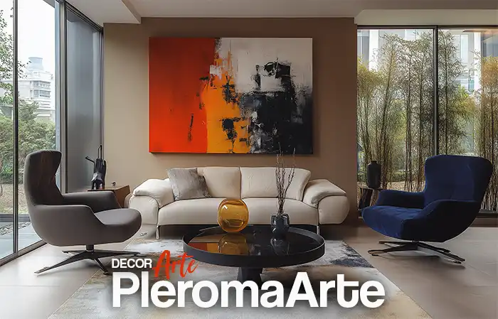 Observamos cuadros decorativos grandes en la página especializada en la venta de cuadros decorativos de la galería de arte Pleroma Arte