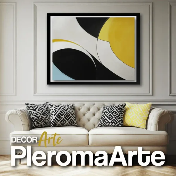 Cuadros para sala "Dulce Amanecer" con marco negro, resaltando el contraste y la profundidad de los tonos vibrantes.
