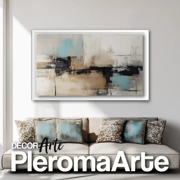 Cuadros para sala "Paz Interior" con marco blanco, aportando luminosidad y equilibrio.