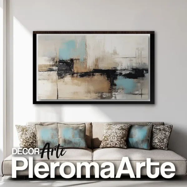 Cuadros para sala "Paz Interior" con marco negro, resaltando contraste y profundidad.