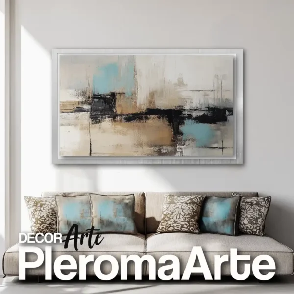 Cuadros para sala "Paz Interior" con marco plateado, un diseño moderno y sofisticado
