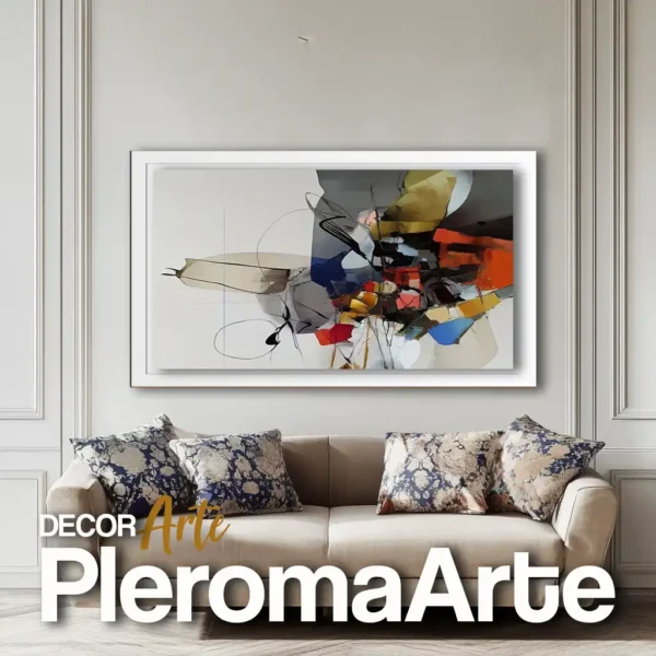 Cuadros modernos para sala "Florece el Amor" con marco blanco, aportando luminosidad y equilibrio a la obra.