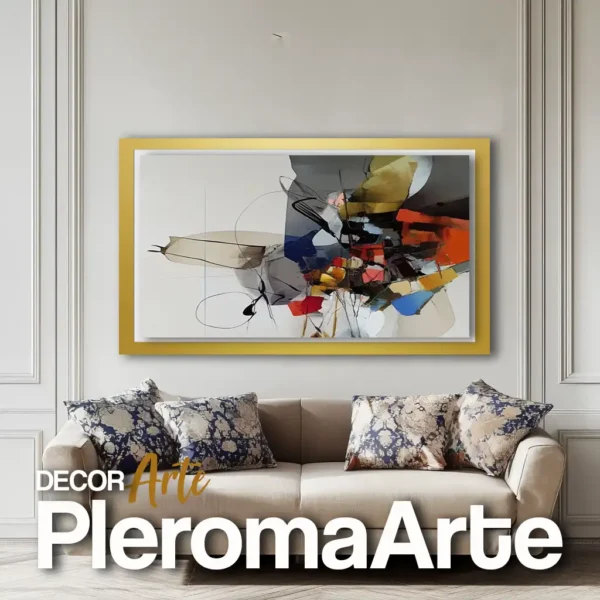 Cuadros modernos para sala "Florece el Amor" con marco champagne, aportando suavidad y equilibrio.