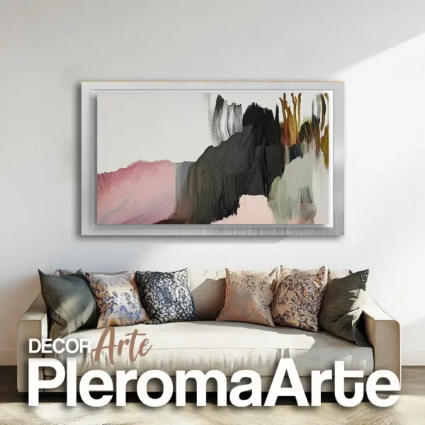 Cuadros para sala "Primavera" con marco plateado, un diseño moderno y sofisticado.