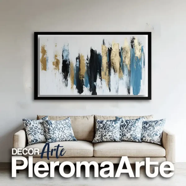 Cuadros para sala "Refugio de Calma" con marco negro, resaltando contraste y profundidad.