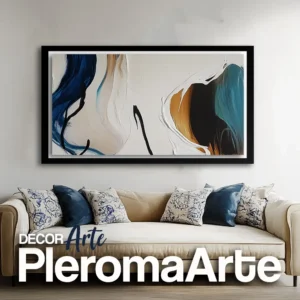 Cuadros para sala "Sereno Atardecer" con marco negro, resaltando contraste y profundidad.