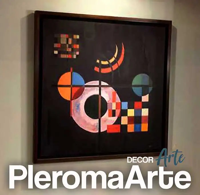 Observamos pinturas abstractas famosas en la imagen apreciamos la pintura abstracta famosas de Kandinsky que la galería de arte Pleroma Arte ha creado