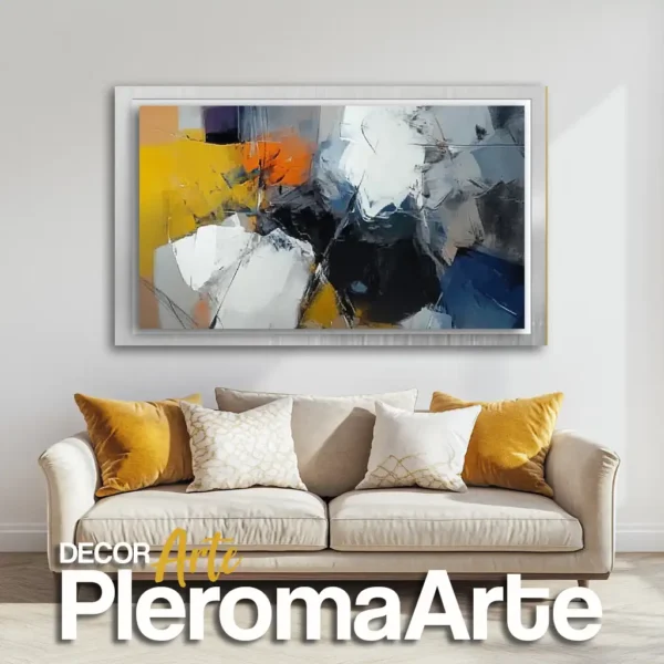 Venta de cuadros "Esplendor" enmarcado en plateado, ideal para espacios modernos.