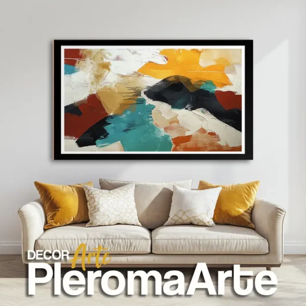 Venta de cuadros "Sol Interior" con marco negro, resaltando contraste y profundidad.