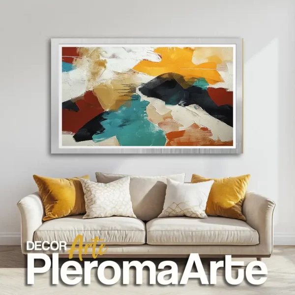 Venta de cuadros "Sol Interior" con marco plateado, un diseño moderno y sofisticado.