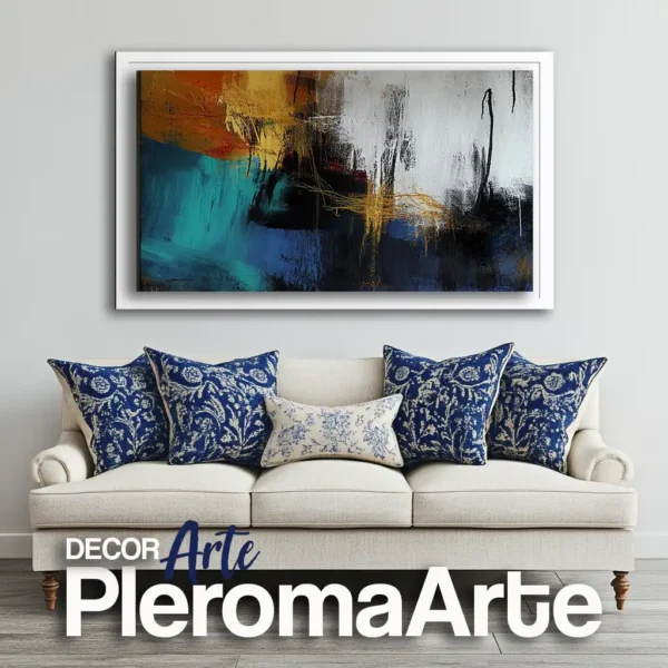 Galería de Arte Pleroma Arte - Cuadros modernos "Destello de Luz 2" con marco blanco, resaltando su luminosidad y frescura.