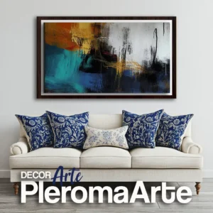 Galería de Arte Pleroma Arte - Cuadros modernos "Destello de Luz 2" con marco nogal, resaltando su profundidad y elegancia.