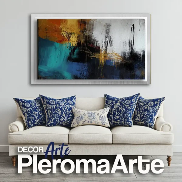 Galería de Arte Pleroma Arte - Cuadros modernos "Destello de Luz 2" con marco plateado, resaltando su estilo moderno.