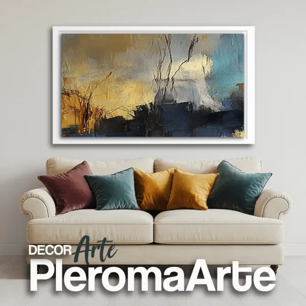 Galería de Arte Pleroma Arte - Cuadros modernos "Paisaje de Luz" con marco blanco, resaltando su luminosidad y frescura.