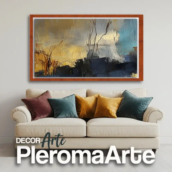 Galería de Arte Pleroma Arte - Cuadros modernos "Paisaje de Luz" con marco de cedro, resaltando su naturalidad y calidez.