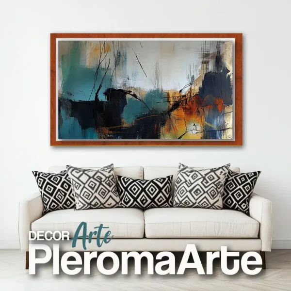 Galería de Arte Pleroma Arte - Cuadros modernos "Sunset" con marco de cedro, resaltando su calidez natural.