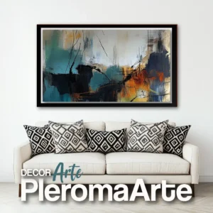 Galería de Arte Pleroma Arte - Cuadros modernos "Sunset" con marco negro, intensificando su contraste y profundidad.