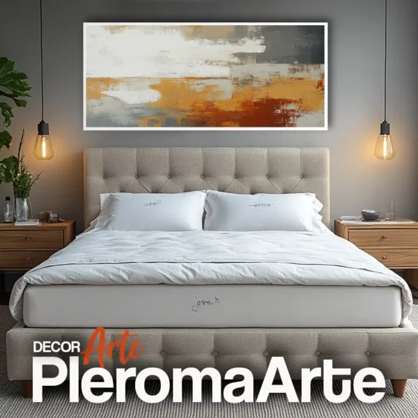 Galería de Arte Pleroma Arte - Cuadros para dormitorio "Calma Solar" con marco blanco, resaltando su luminosidad y frescura.