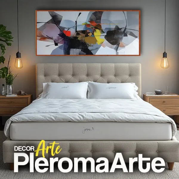 Galería de Arte Pleroma Arte - Cuadros para dormitorios "Paz Eterna" con marco de cedro, resaltando su naturalidad.
