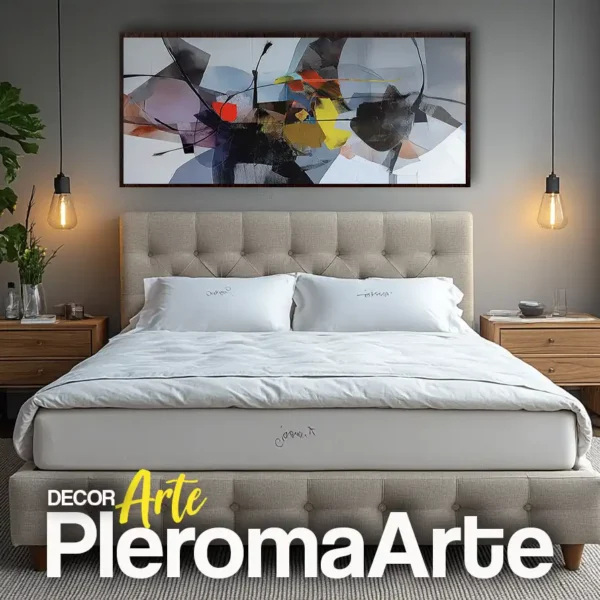 Galería de Arte Pleroma Arte - Cuadros para dormitorios "Paz Eterna" con marco nogal, destacando su profundidad.