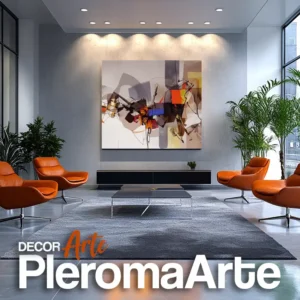Galería de Arte Pleroma Arte - Cuadros para oficinas "Fuerza Solar" con marco dorado, resaltando su elegancia y modernidad.