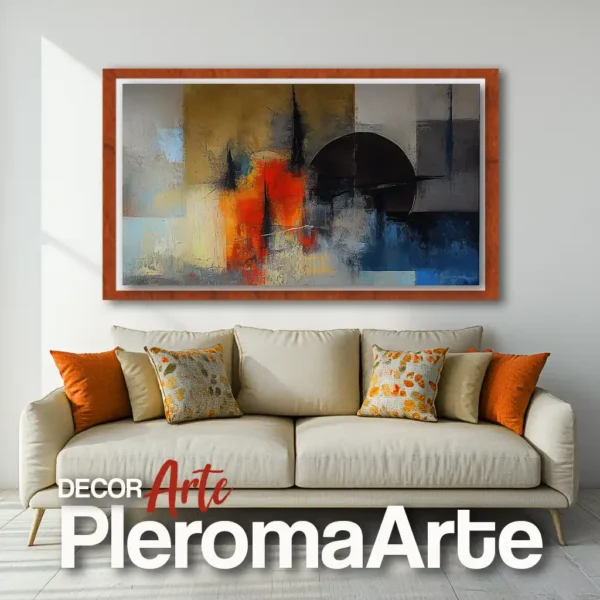 Pinturas al óleo "Atracción Solar" con marco de cedro, resaltando su naturalidad. Galería de Arte Pleroma Arte.
