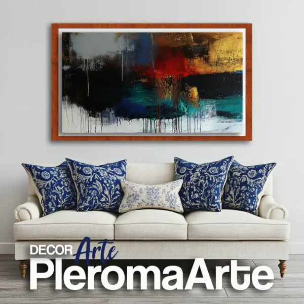 Pinturas al óleo "Destello de Luz", Galería de Arte Pleroma Arte con marco de cedro, resaltando su naturalidad.