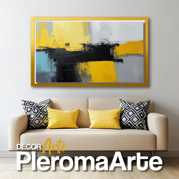 Pinturas al óleo "Luz del Sol" con marco dorado, resaltando su calidez y elegancia. Galería de Arte Pleroma Arte.