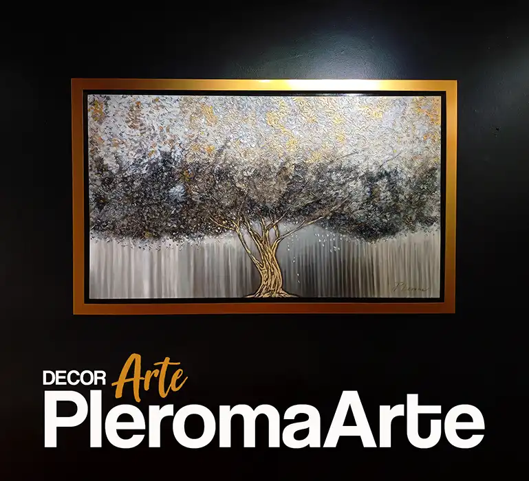 Apreciamos un hermoso cuadros elegantes en donde se aprecia un hermoso arbol abstracto, pintado en una técnica al óleo moderna