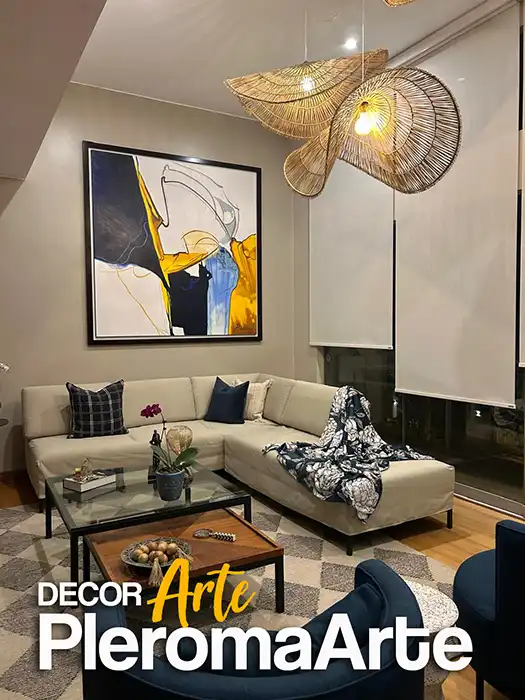 Apreciamos el resultado del diseño de cuadros exclusivos creados para los ambientes de sus clientes realizado por Pleroma Arte