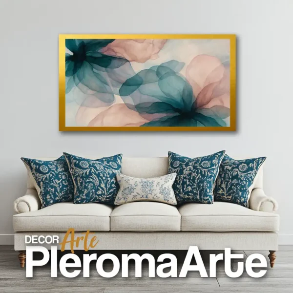Galería de Arte Pleroma Arte – Venta de cuadros Flores del Viento con marco dorado, resaltando lujo y elegancia.