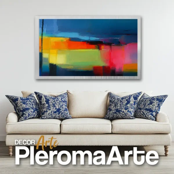 Galería de Arte Pleroma Arte – Venta de cuadros Vanguardia Azul con marco plateado, frescura y estilo moderno.