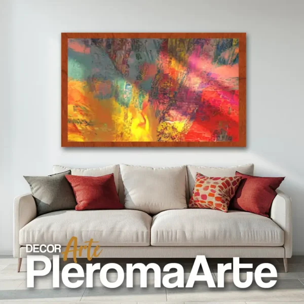 Galería de Arte Pleroma Arte – Cuadro Amor con marco de cedro, calidez natural.
