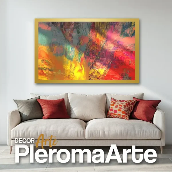 Galería de Arte Pleroma Arte – Cuadro Amor con marco champagne, suavidad y armonía.