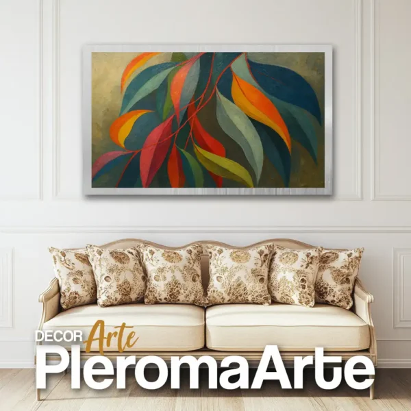 Galería de Arte Pleroma Arte – Cuadro Belleza Natural con marco plateado, estilo moderno y fresco.