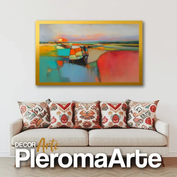Galería de Arte Pleroma Arte – Cuadro Color de Atardecer con marco dorado, aportando lujo y calidez.