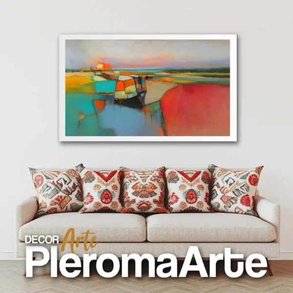Galería de Arte Pleroma Arte – Cuadro Color de Atardecer con marco blanco, luminoso y equilibrado.