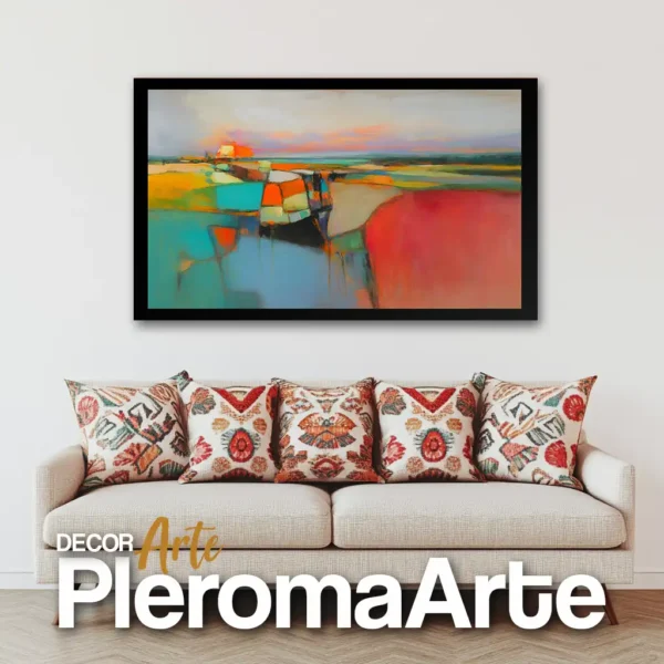 Galería de Arte Pleroma Arte – Cuadro Color de Atardecer con marco negro, elegante y moderno.