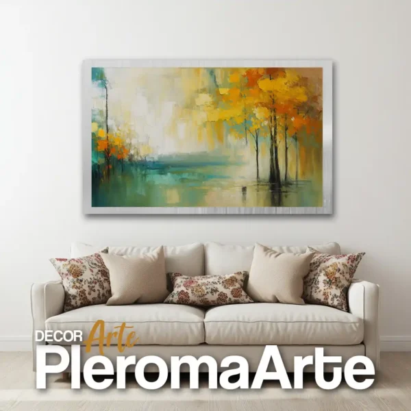 Galería de Arte Pleroma Arte – Cuadro Dream Landscape con marco plateado, moderno y fresco.
