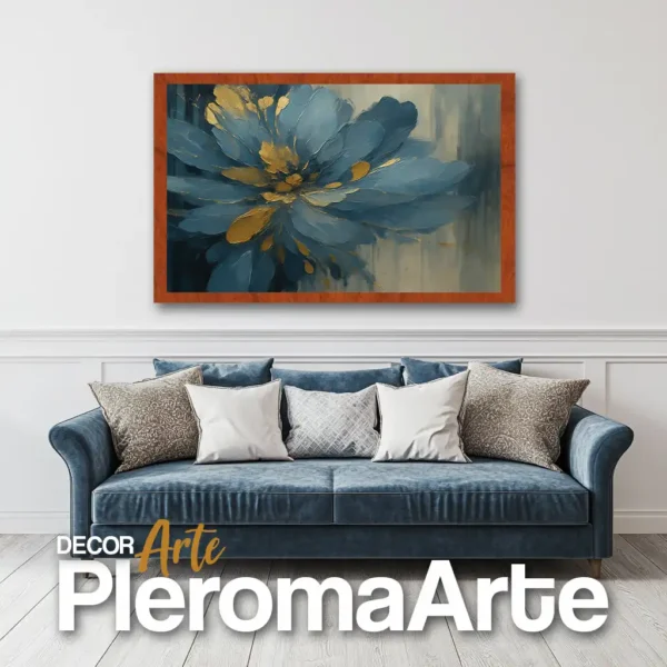 Galería de Arte Pleroma Arte – Cuadro Flor del Alma con marco de cedro, natural y elegante.