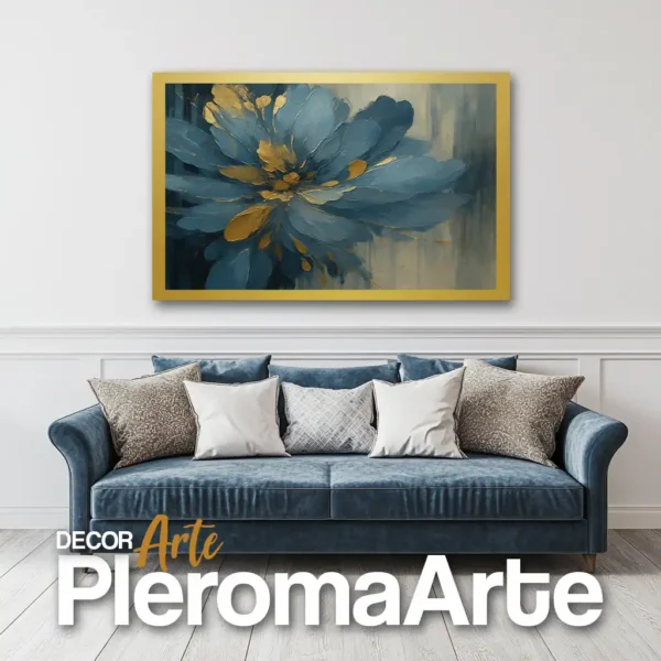 Galería de Arte Pleroma Arte – Cuadro Flor del Alma con marco champagne, suave y delicado.