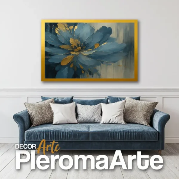 Galería de Arte Pleroma Arte – Cuadro Flor del Alma con marco dorado, lujo y sofisticación.