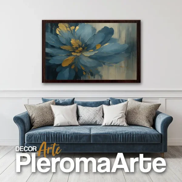 Galería de Arte Pleroma Arte – Cuadro Flor del Alma con marco nogal, profundo y sofisticado.
