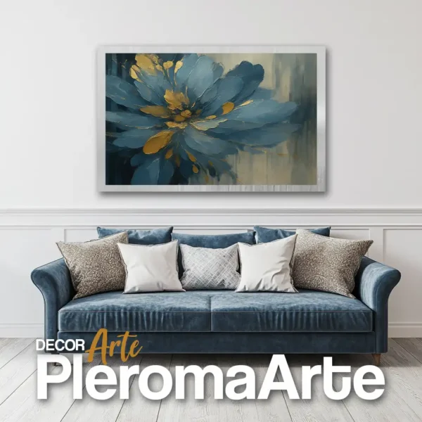 Galería de Arte Pleroma Arte – Cuadro Flor del Alma con marco plateado, moderno y fresco.
