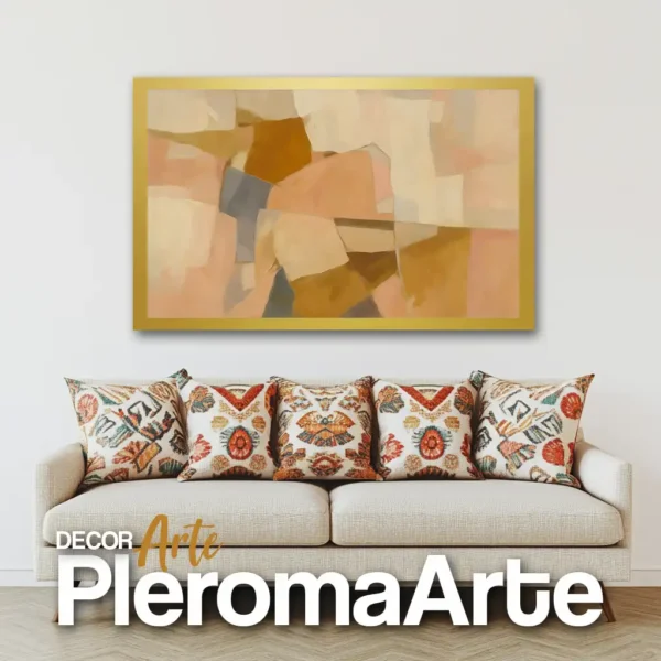 Galería de Arte Pleroma Arte – Cuadro Melodía Rosa con marco champagne, delicado y equilibrado.