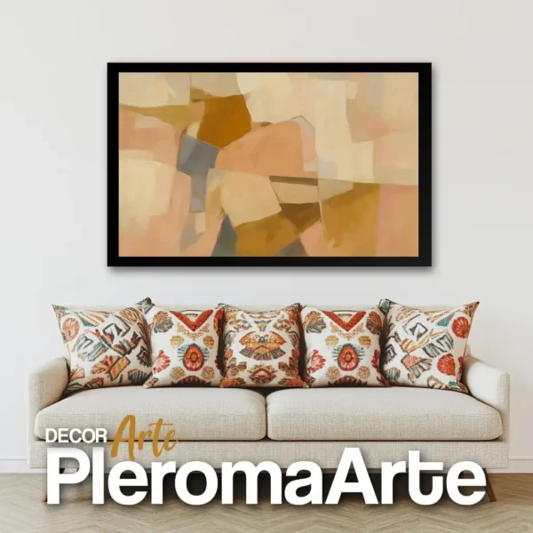 Galería de Arte Pleroma Arte – Cuadro Melodía Rosa con marco negro, elegante y contemporáneo.