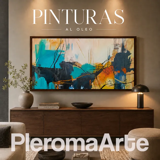 Pintura al óleo integrada en un ambiente de interiores